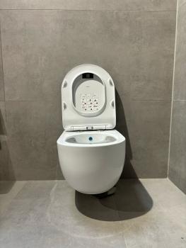 VOKHA Rimmless Design Hänge-WC(Bidet-taharet Funktion) Weiß Toillette Mit Heiß-/Kaltwasser Armatur